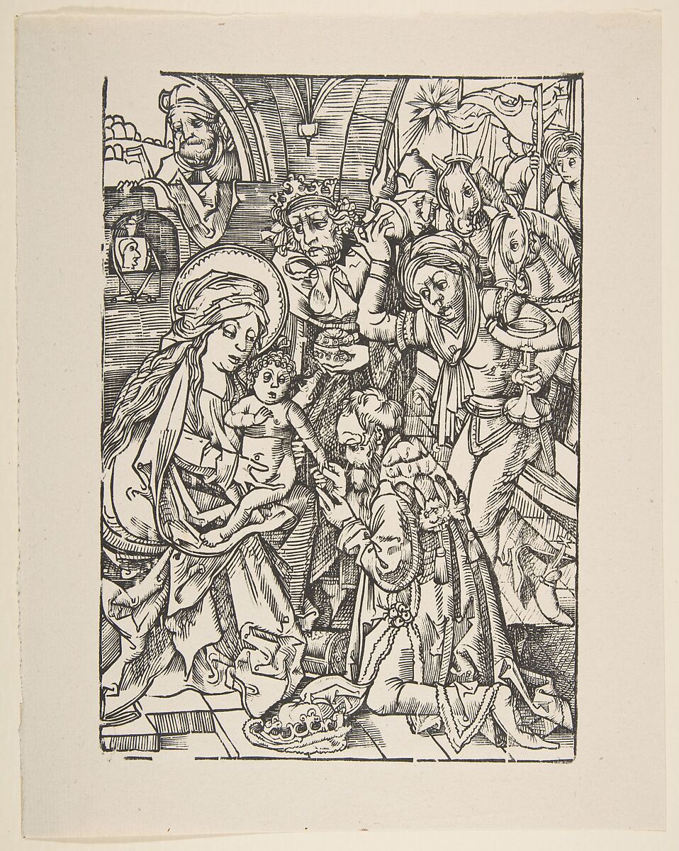 Adoration of the Magi, Anonymous, German, 15th century, Woodcut; Dershau restrike, 1922 