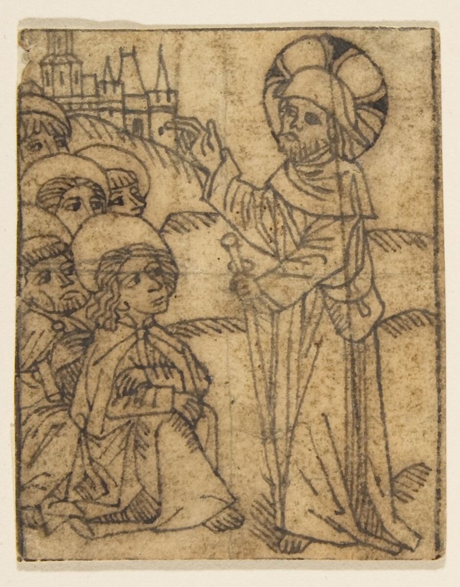 Christ Taking Leave of His Disciples, Anonymous, 15th century, Pen and ink 