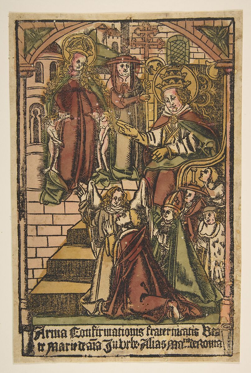 Santa Maria dell'Anima (Schr. 1019m), Anonymous, German, 15th century, Woodcut, hand-colored 