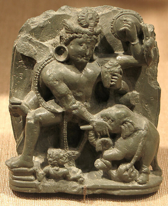 Vishnu Rescuing Gajendra, the Lord of the Elephants, Stone, India (Jammu and Kashmir, ancient kingdom of Kashmir) 