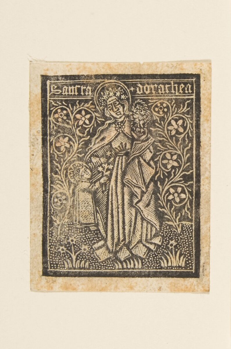 St. Dorothy, Anonymous, German, 15th century, Metalcut 
