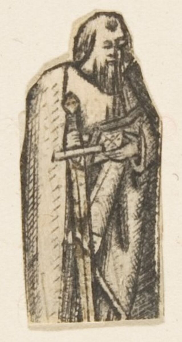Bearded Saint with a Sword, Anonymous, German, 15th century, Woodcut 
