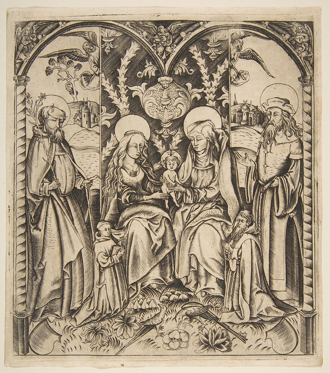 The Holy Family, Anonymous, German, 15th century, Engraving; first state 