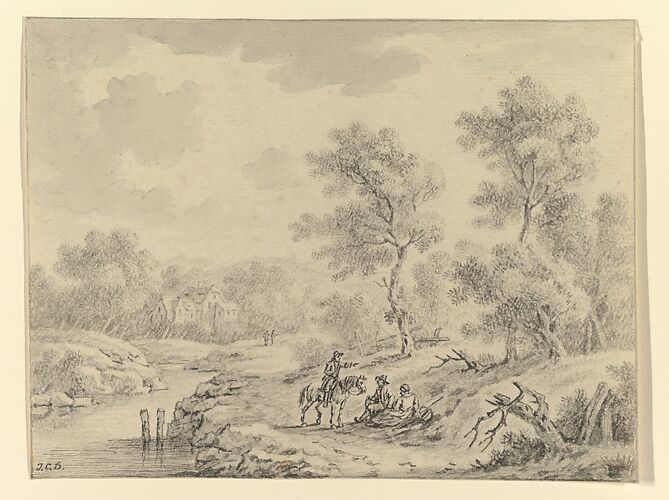 Landscape with Horseman Talking to Seated Figures