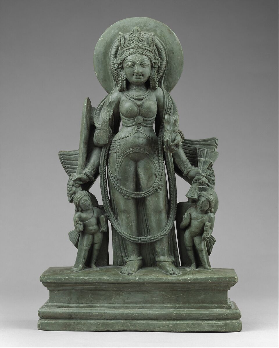 Four-Armed Goddess, possibly Sarada, Chlorite schist, India (Jammu and Kashmir, ancient kingdom of Kashmir) 