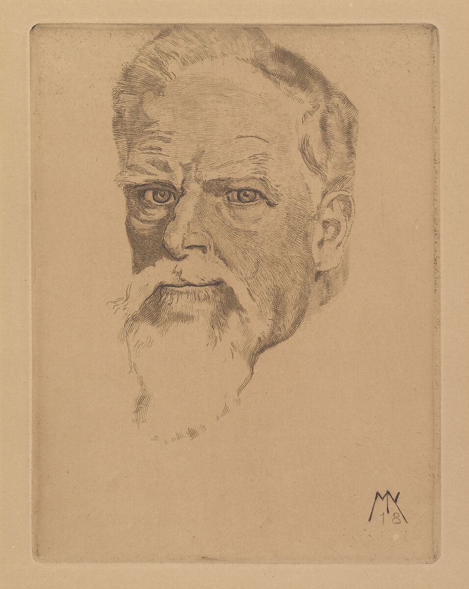 Self-portrait, Max Klinger (German, Leipzig 1857–1920 Großjena), Etching 