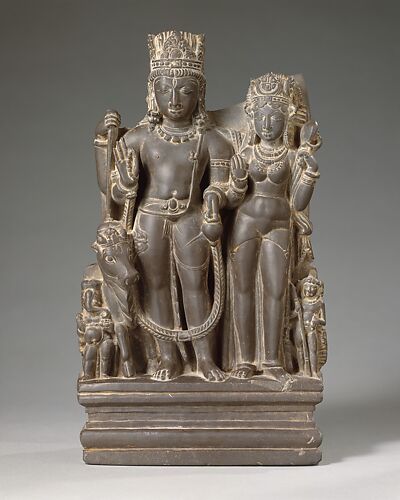Shiva and Parvati with their Sons Karttikeya and Ganesha and the Calf Bull