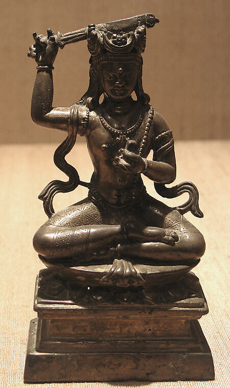 Manjushri, the Bodhisattva of Transcendent Wisdom, Brass, India (Himachal Pradesh) 