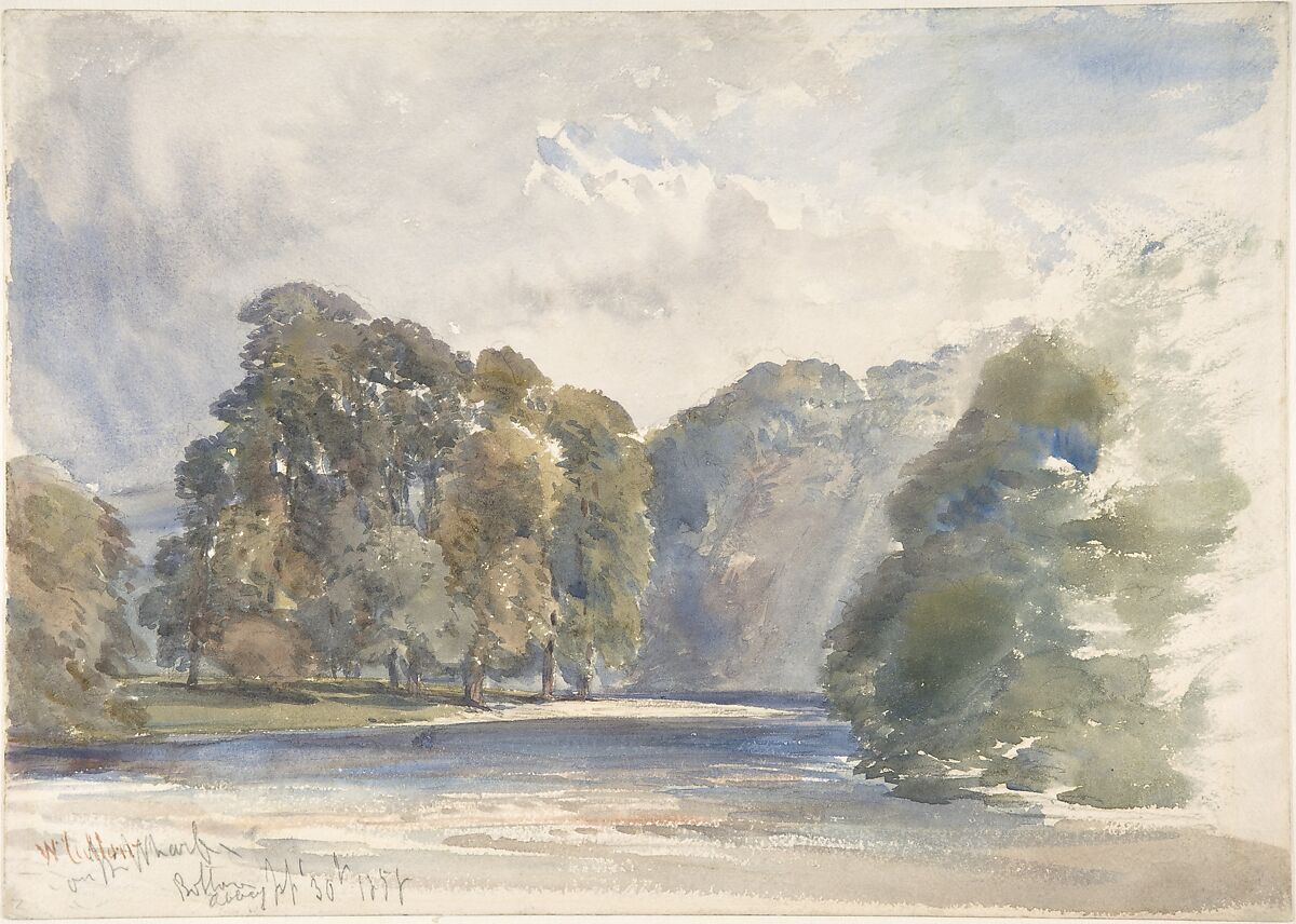 On the Wharfe, Bolton Abbey, William Callow (British, Greenwich 1812–1908 Great Missenden, Buckinghamshire), Watercolor 