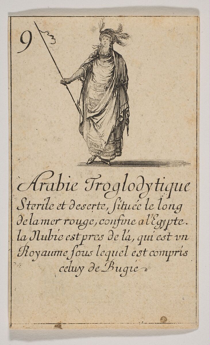 Arabie Troglodytique, from "Jeu de la Géographie", Stefano della Bella (Italian, Florence 1610–1664 Florence), Etching, state iii 