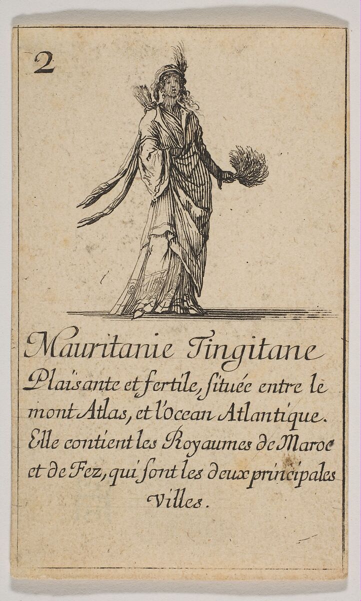 Mauritanie, from "Jeu de la Géographie", Stefano della Bella (Italian, Florence 1610–1664 Florence), Etching, state iii 