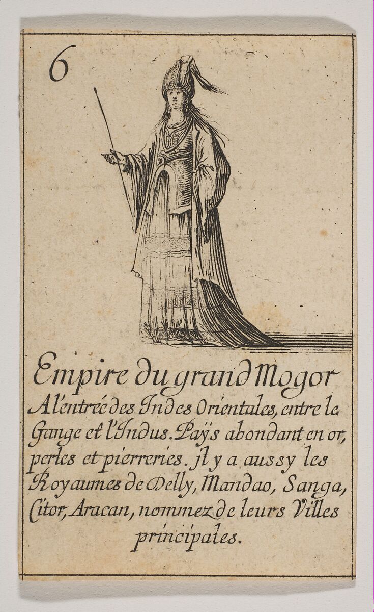 Empire du grand Mogor, from "Jeu de la Géographie", Stefano della Bella (Italian, Florence 1610–1664 Florence), Etching, state iii 
