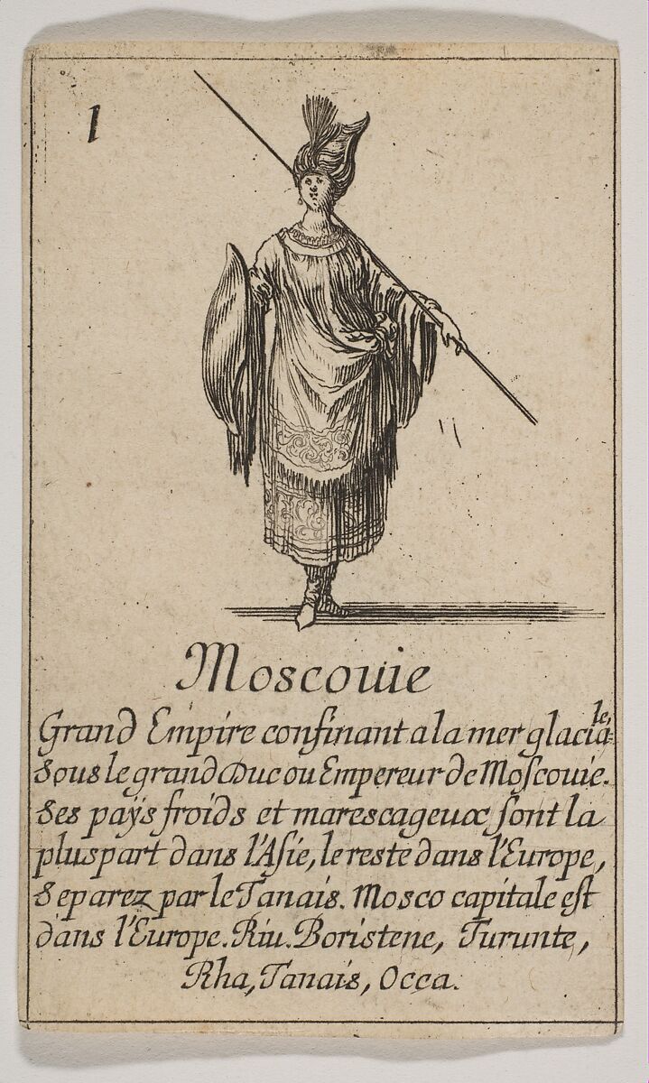 Moscovie, from "Jeu de la Géographie", Stefano della Bella (Italian, Florence 1610–1664 Florence), Etching, state iii 