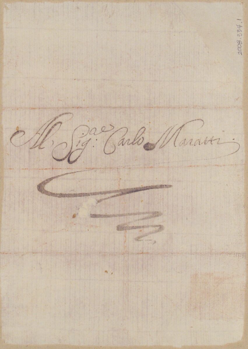 Study of a Putto Seated on a Corbel in a Shell Niche, Carlo Maratti (Italian, Camerano 1625–1713 Rome), Red chalk