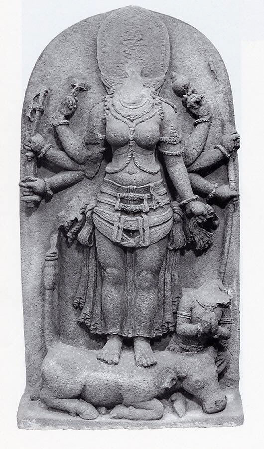 The Goddess Durga Victorious over the Buffalo Demon, Mahisha (Mahishasuramardini), Volcanic stone (Andesite), Indonesia (Java) 