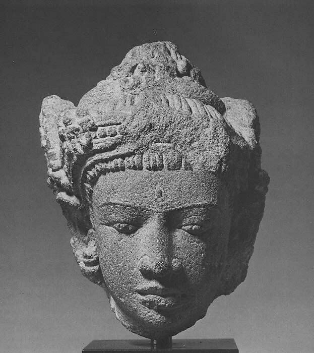 Head of a Male Deity, Andesite, Indonesia (Java) 