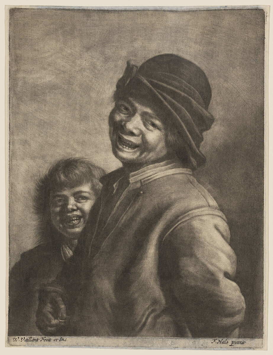 Two Boys Laughing, Wallerant Vaillant (Dutch, Lille 1623–1677 Amsterdam), Mezzotint 