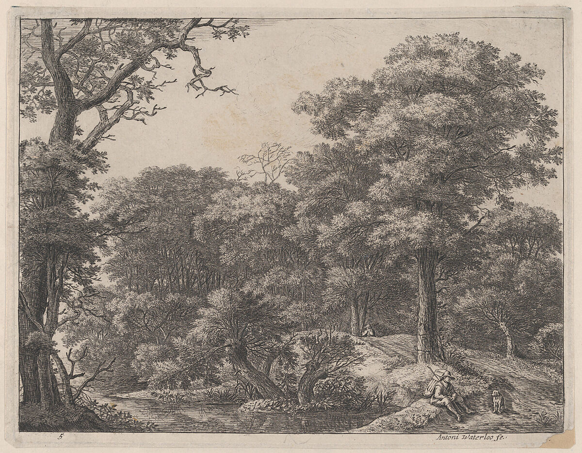 A Traveller Resting, Anthonie Waterloo (Dutch, Lille 1609–1690 Utrecht), Etching; fourth state of four 