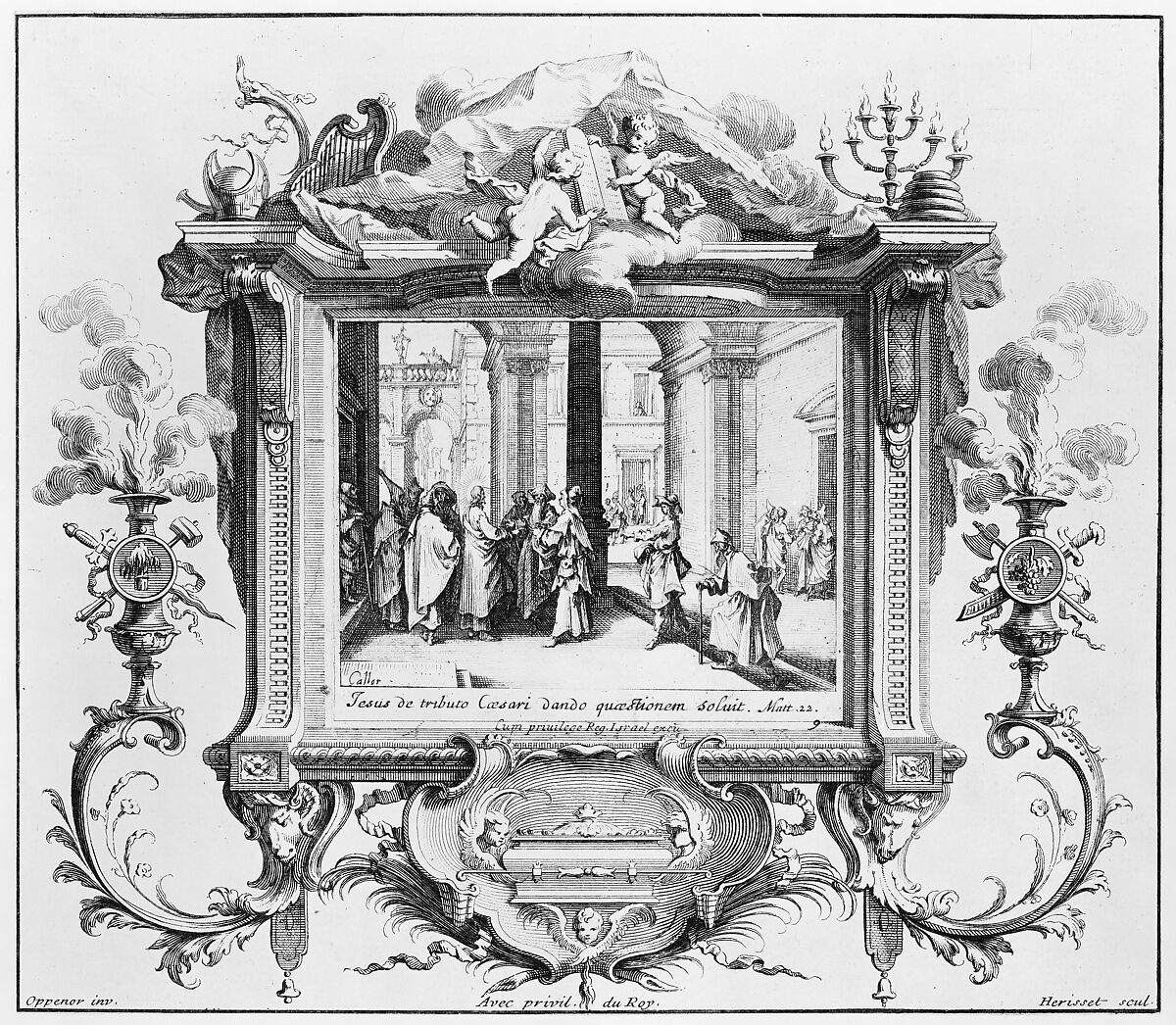 Le Denier de César (The Tribute Money), from Le Nouveau Testament (The New Testament), Jacques Callot (French, Nancy 1592–1635 Nancy), Etching 