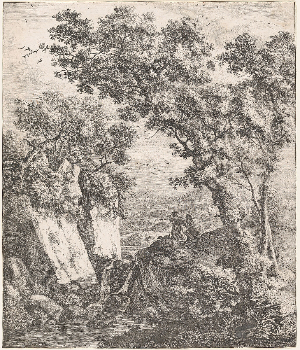 Tobias and the Angel, Anthonie Waterloo (Dutch, Lille 1609–1690 Utrecht), Etching; second state 