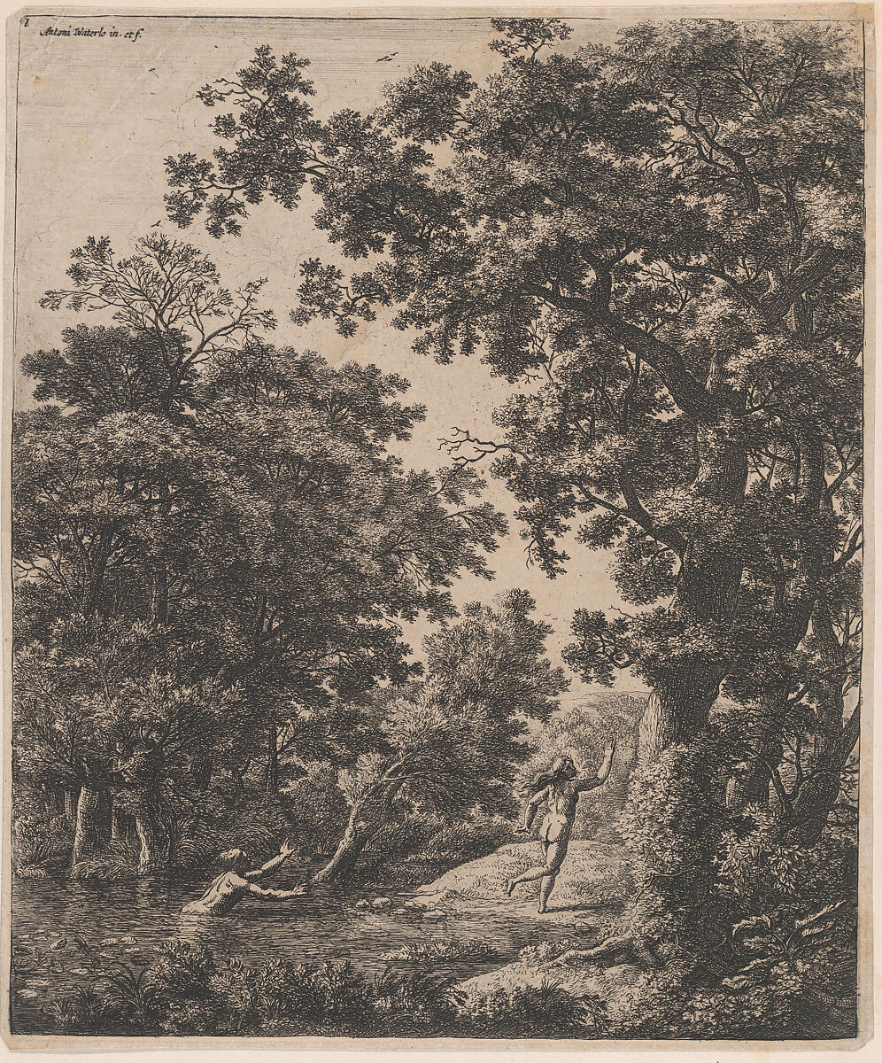 Alpheus and Arethusa, Anthonie Waterloo (Dutch, Lille 1609–1690 Utrecht), Etching; third state of three 