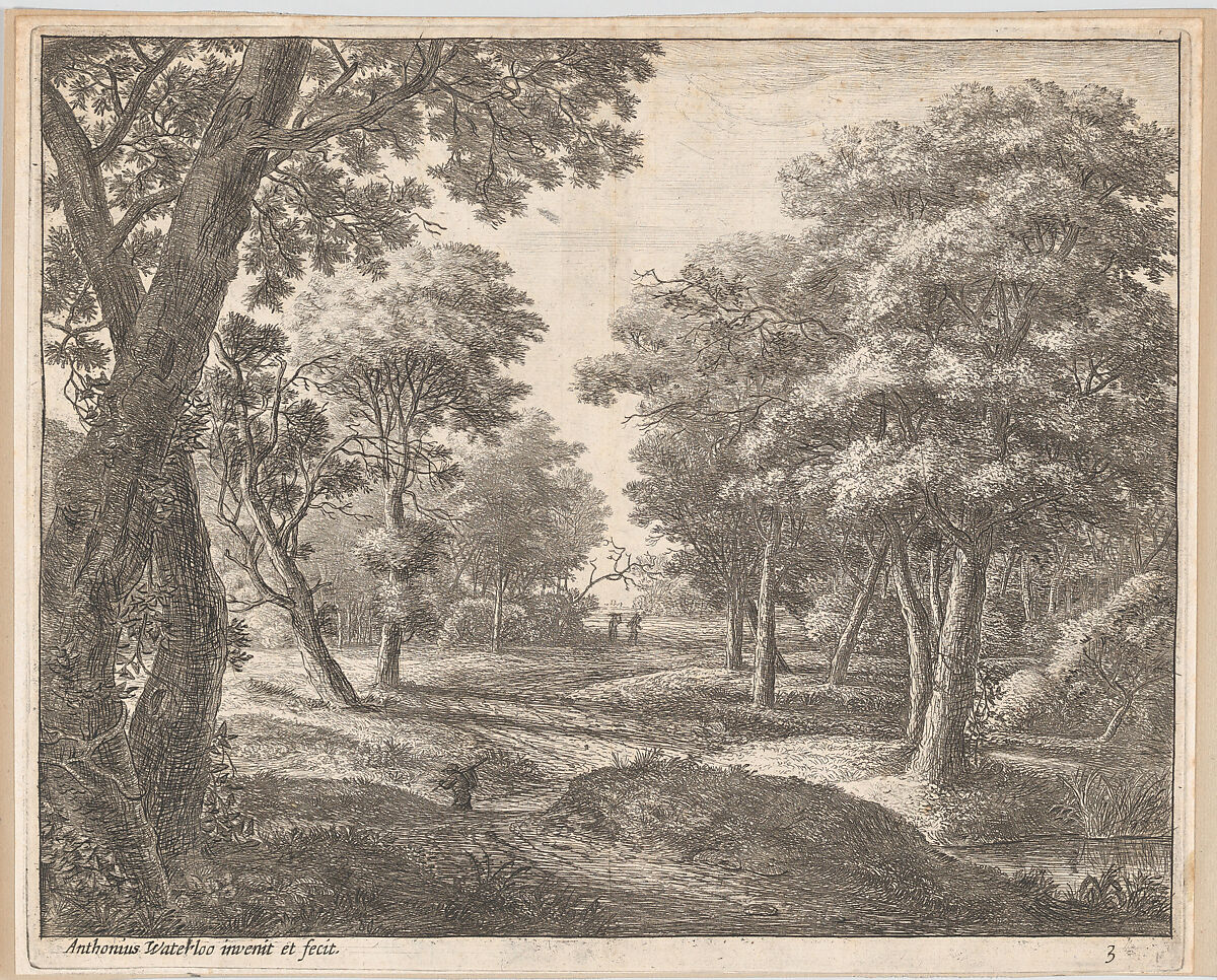 A Path Through the Woods, Anthonie Waterloo (Dutch, Lille 1609–1690 Utrecht), Etching; second state of three 
