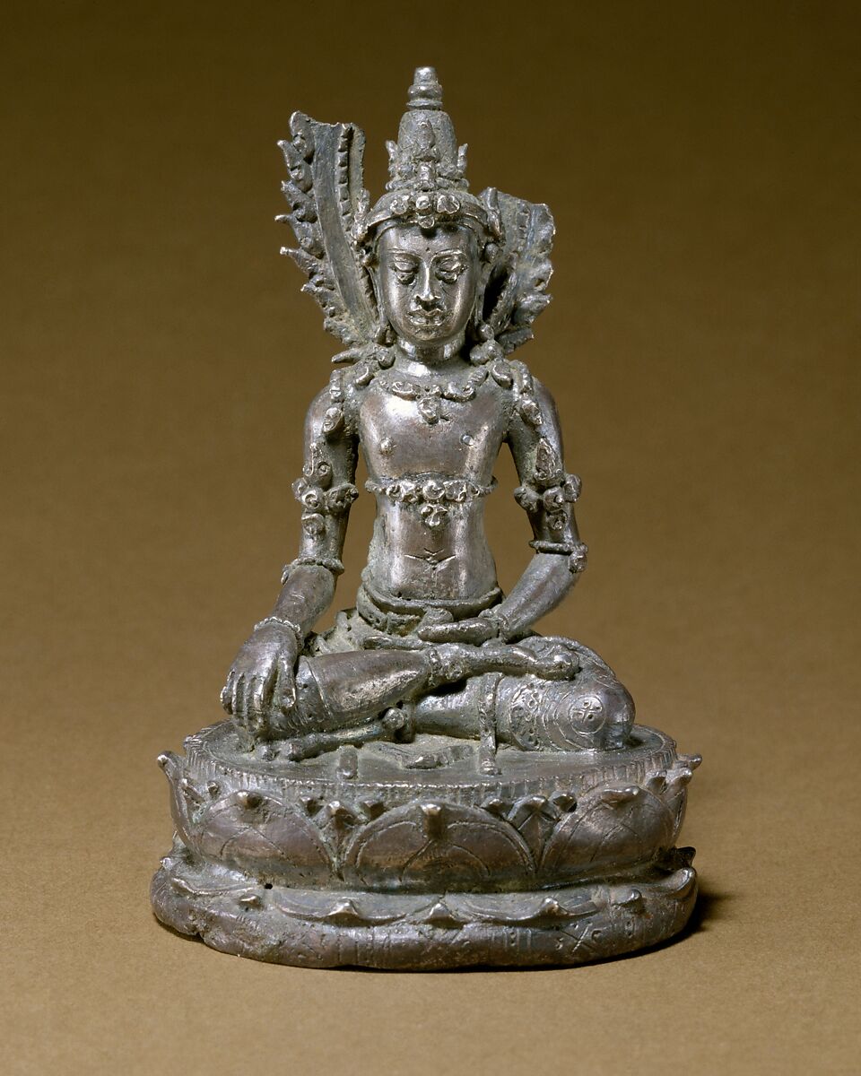 Seated Transcendent Buddha Akshobhya (?), Silver, Indonesia (Java) 