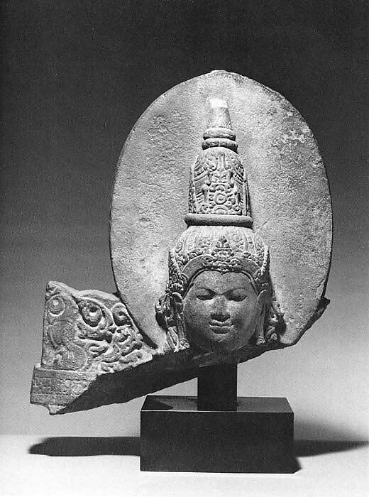 Head of a Buddhist Deity, Perhaps Amitabha, Stone, Indonesia (Kalimantan) 