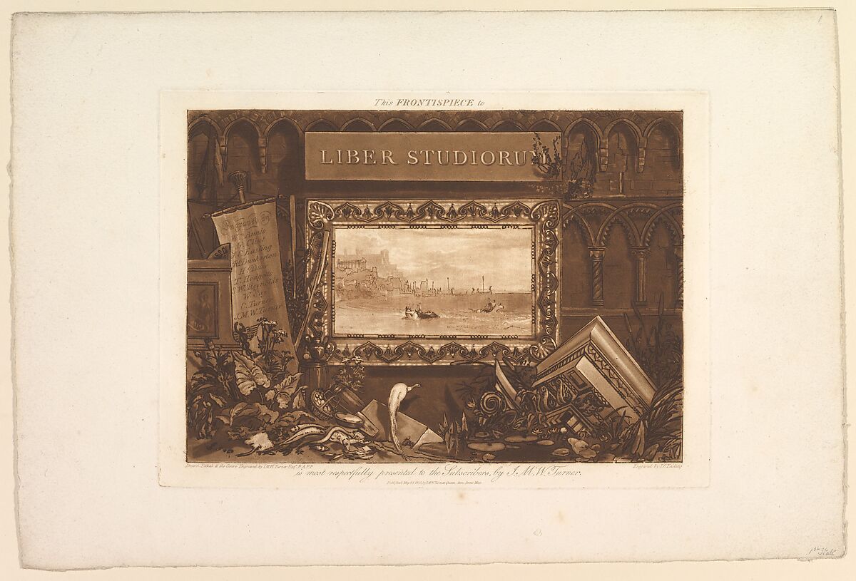 Frontispiece from "Liber Studiorum", Designed, etched and engraved by Joseph Mallord William Turner (British, London 1775–1851 London), Etching and mezzotint; first state of five (Finberg) 