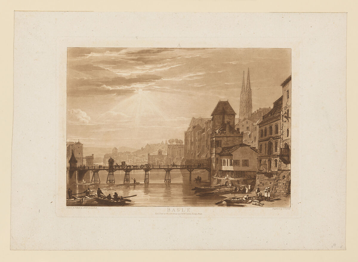 Basle, part I, plate 5 from "Liber Studiorum", Designed and etched by Joseph Mallord William Turner (British, London 1775–1851 London), Etching and mezzotint; first state of six (Finberg)