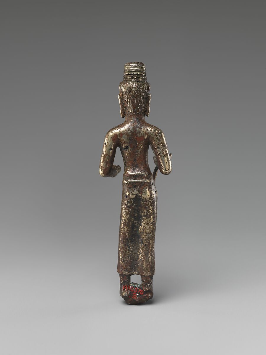 Standing Bodhisattva, probably Maitreya, Silver alloy, Northeast Thailand