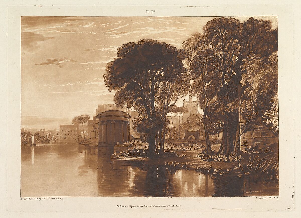 The Alcove, Isleworth, part XIII, plate 63 from "Liber Studiorum", Designed and etched by Joseph Mallord William Turner (British, London 1775–1851 London), Etching and mezzotint; second state of four (Finberg) 
