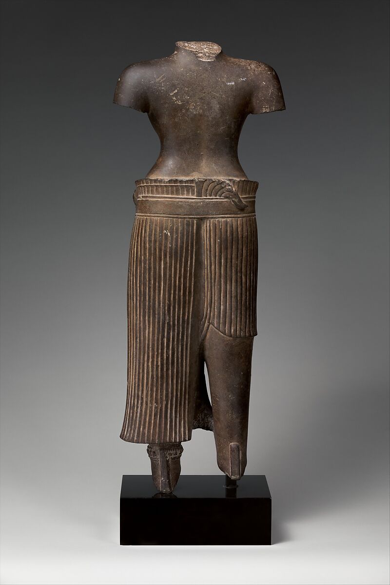 The Half-Male, Half-Female Form of Shiva (Shiva Ardhanarishvara), Stone, Cambodia