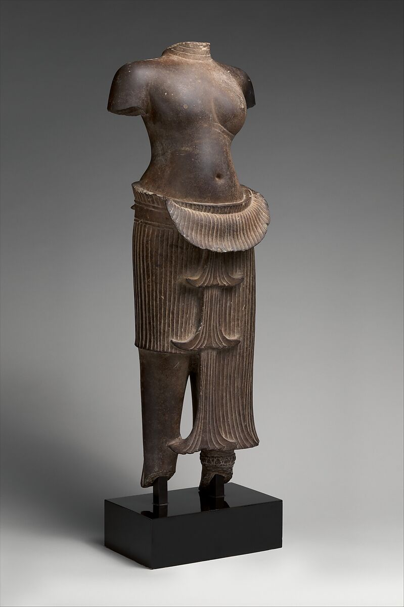 The Half-Male, Half-Female Form of Shiva (Shiva Ardhanarishvara), Stone, Cambodia