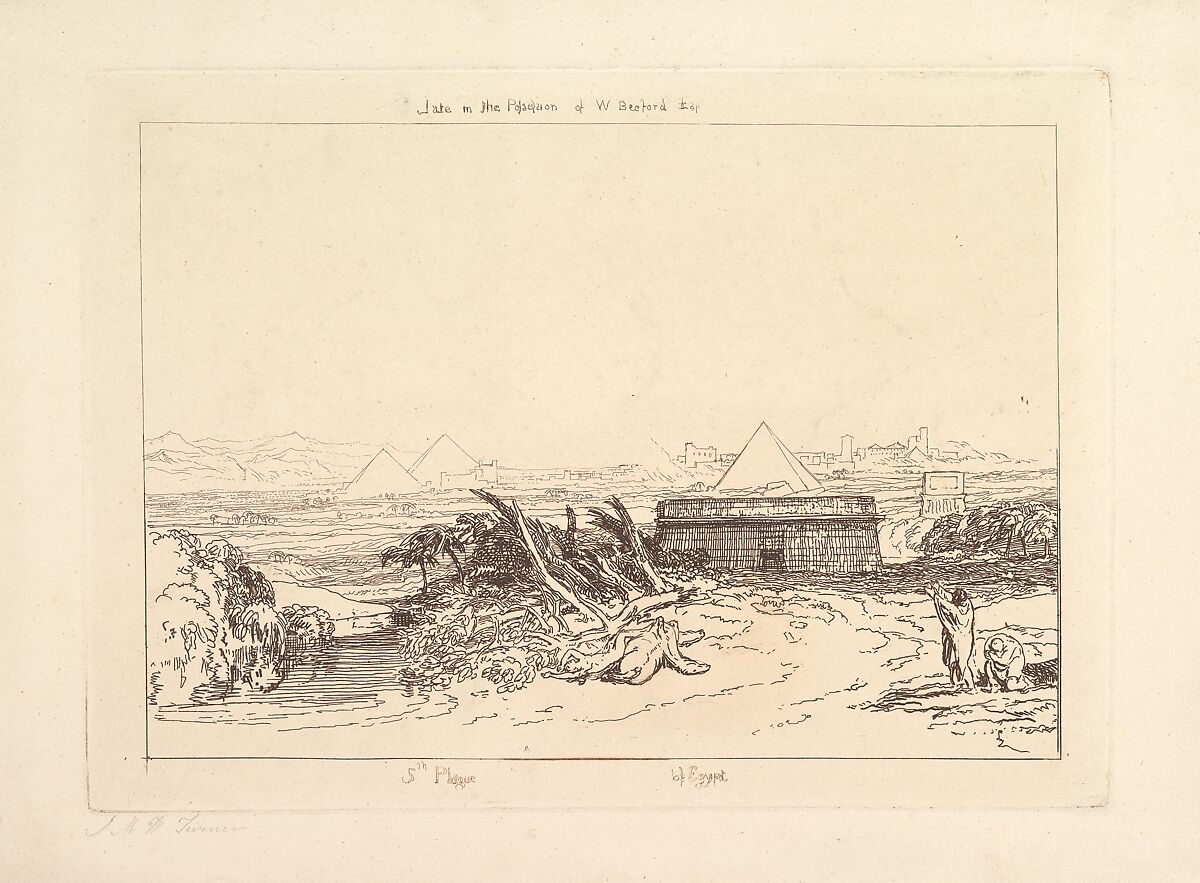 Fifth Plague of Egypt (Liber Studiorum, part III, plate 16), Designed and etched by Joseph Mallord William Turner (British, London 1775–1851 London), Etching only; before first state of three 
