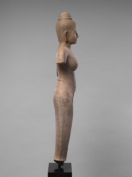 Standing Female Deity, probably Uma, Stone, Cambodia