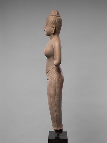 Standing Female Deity, probably Uma, Stone, Cambodia