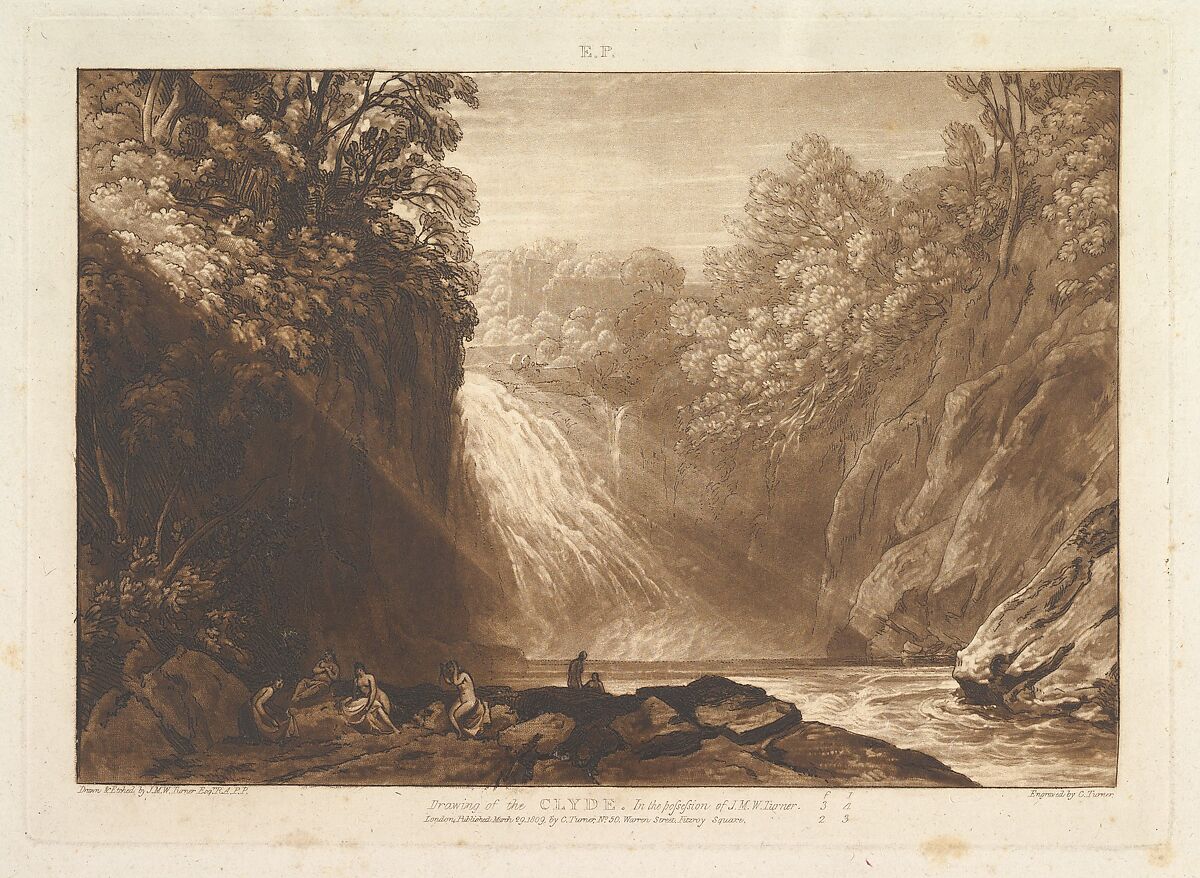 Drawing of the Clyde (Liber Studiorum, part IV, plate 18), Design and etched by Joseph Mallord William Turner (British, London 1775–1851 London), Etching and mezzotint; first state of three 
