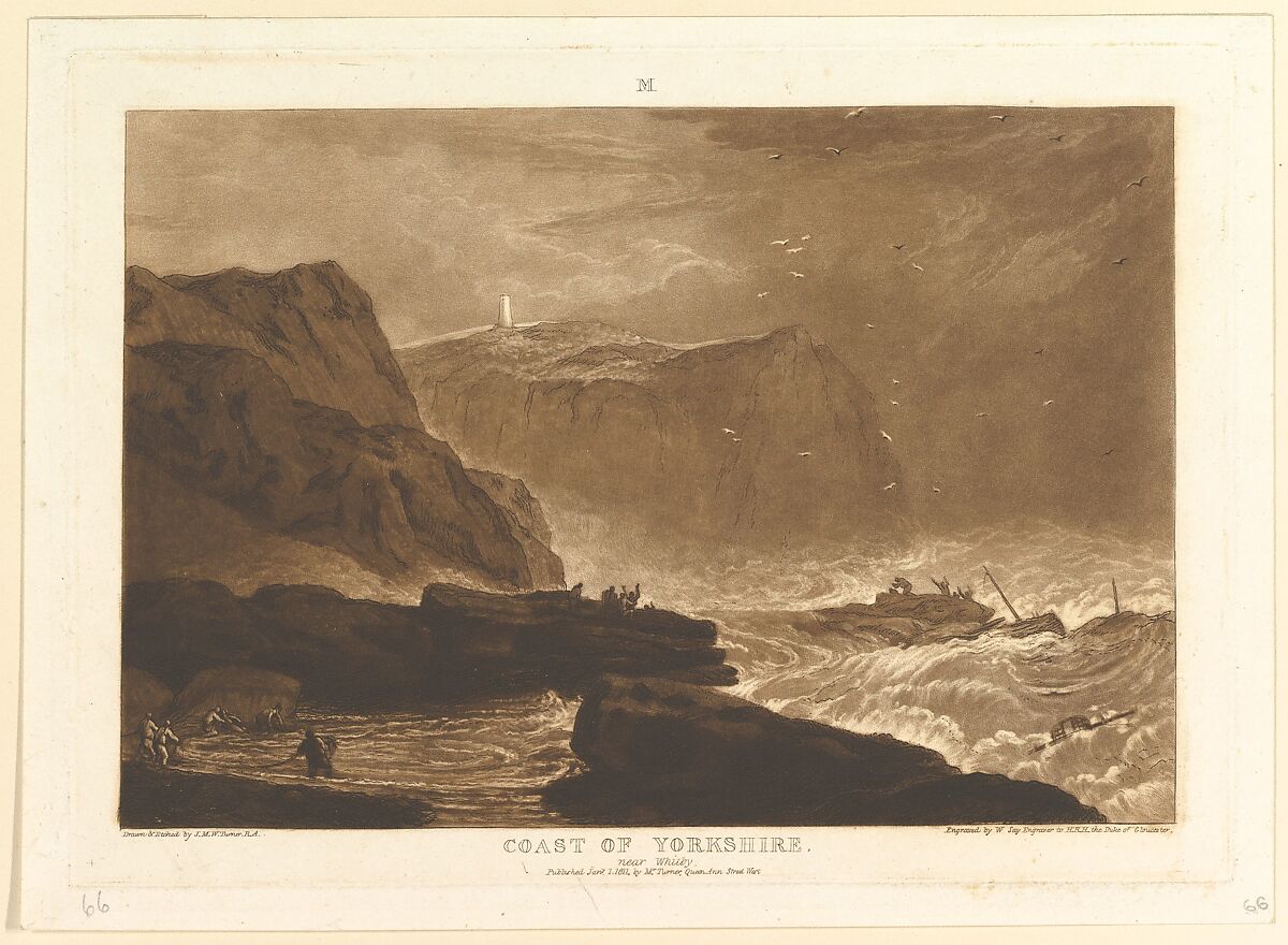 Coast of Yorkshire, Near Whitby (Liber Studiorum, part V, plate 24), Designed and etched by Joseph Mallord William Turner (British, London 1775–1851 London), Etching and mezzotint; second state of four 