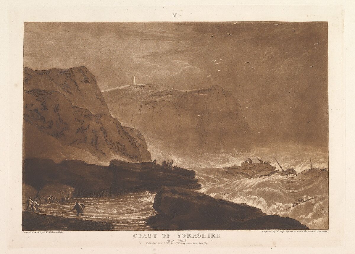 Coast of Yorkshire, Near Whitby (Liber Studiorum, part V, plate 24), Designed and etched by Joseph Mallord William Turner (British, London 1775–1851 London), Etching and mezzotint; third state of four 