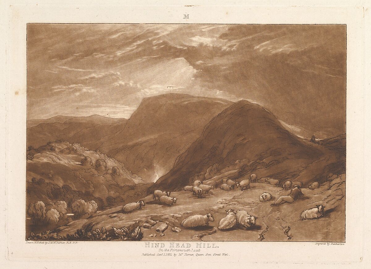 Hind Head Hill, on the Portsmouth Road (Liber Studiorum, part V, plate 25), Designed and etched by Joseph Mallord William Turner (British, London 1775–1851 London), Etching, mezzotint and drypoint; fourth state of four (Finberg) 