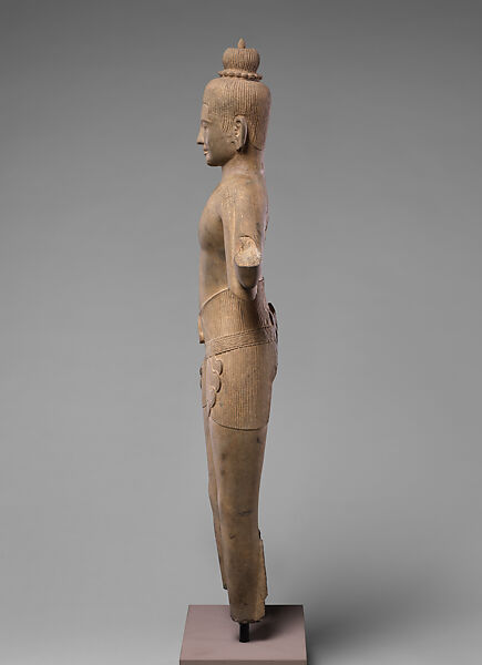 Male Deity, probably Shiva, Sandstone, Cambodia