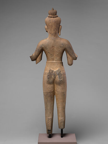 Male Deity, probably Shiva, Sandstone, Cambodia