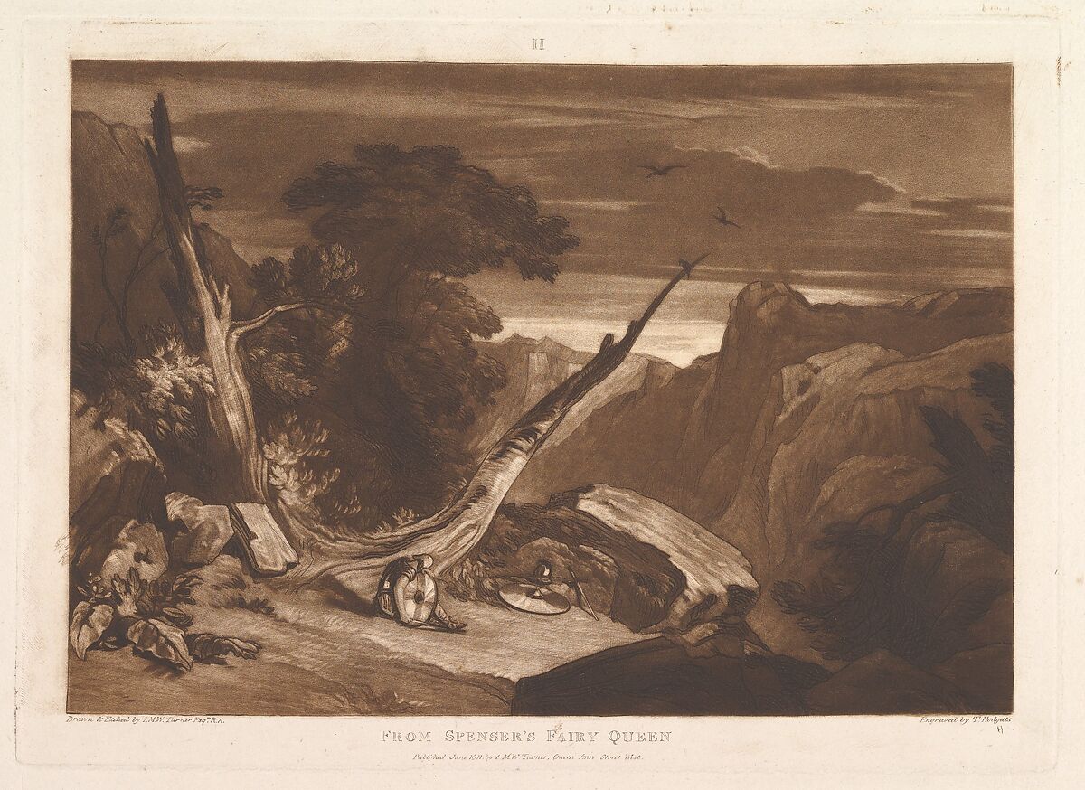 From Spenser's Fairy Queen (Liber Studiorum, part VII, plate 36), Designed and etched by Joseph Mallord William Turner (British, London 1775–1851 London), Etching and mezzotint; fourth state of four (Finberg) 