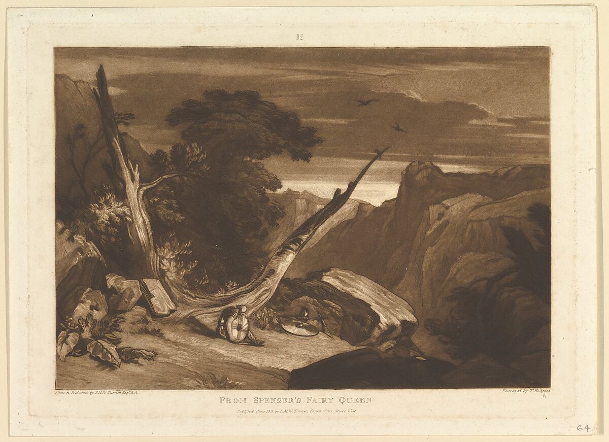 From Spenser's Fairy Queen (Liber Studiorum, part VII, plate 36), Designed and etched by Joseph Mallord William Turner (British, London 1775–1851 London), Etching and mezzotint; fourth state of four 