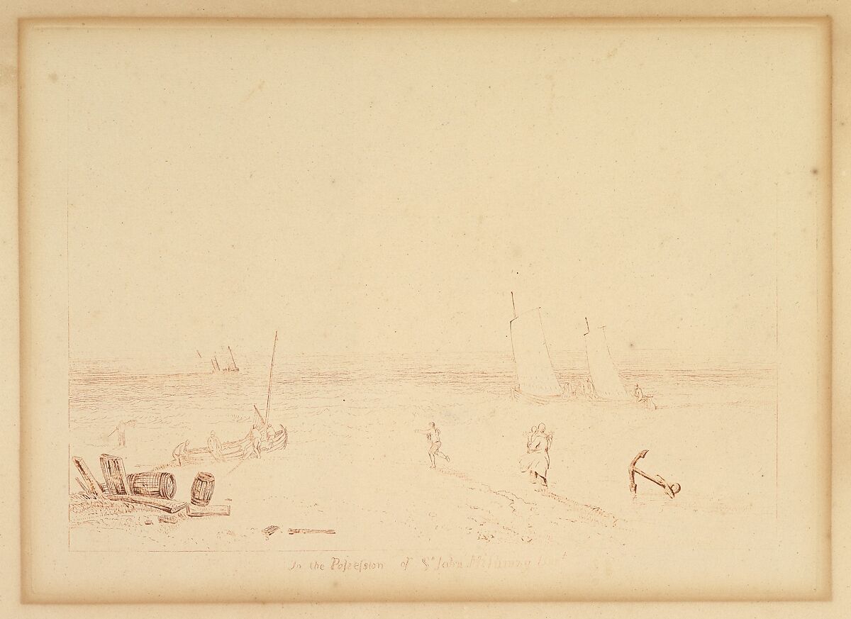 The Mildmay Sea-Piece (Liber Studiorum, part XIII, plate 40), Designed and etched by Joseph Mallord William Turner (British, London 1775–1851 London), Etching only; before first state of four 