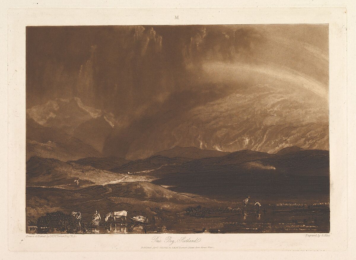 Peat Bog, Scotland (Liber Studiorum, part IX, plate 45), Designed and etched by Joseph Mallord William Turner (British, London 1775–1851 London), Etching, aquatint and mezzotint; fifth state of five 