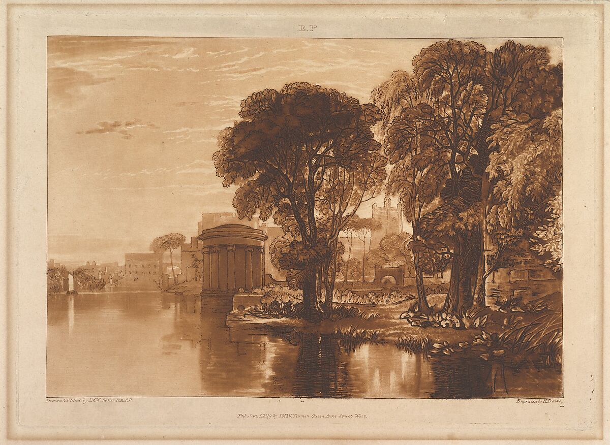 Isleworth (Liber Studiorum, part XIII, plate 63), Designed and etched by Joseph Mallord William Turner (British, London 1775–1851 London), Etching and mezzotint; third state of four (Finberg) 