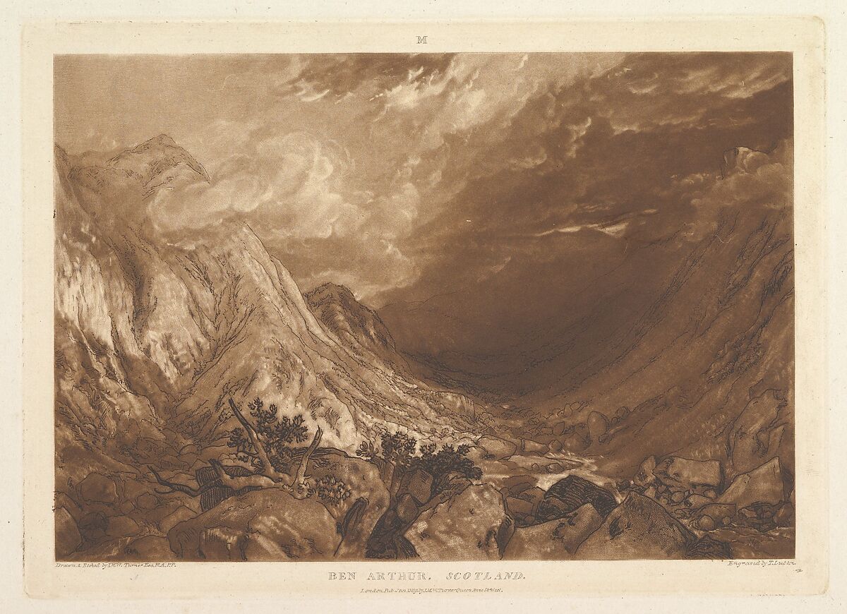 Ben Arthur, Scotland (Liber Studiorum, part XIV, plate 69), Designed and etched by Joseph Mallord William Turner (British, London 1775–1851 London), Etching and mezzotint; third state of three (Finberg) 