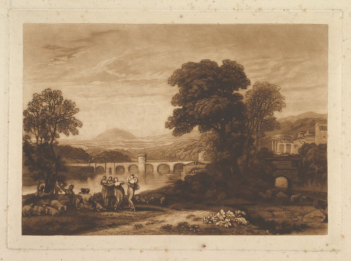 Apuleia in Search of Apuleius, unpublished plate from "Liber Studiorum", Designed and etched by Joseph Mallord William Turner (British, London 1775–1851 London), Etching and mezzotint; engraver's proof b (Finberg) 